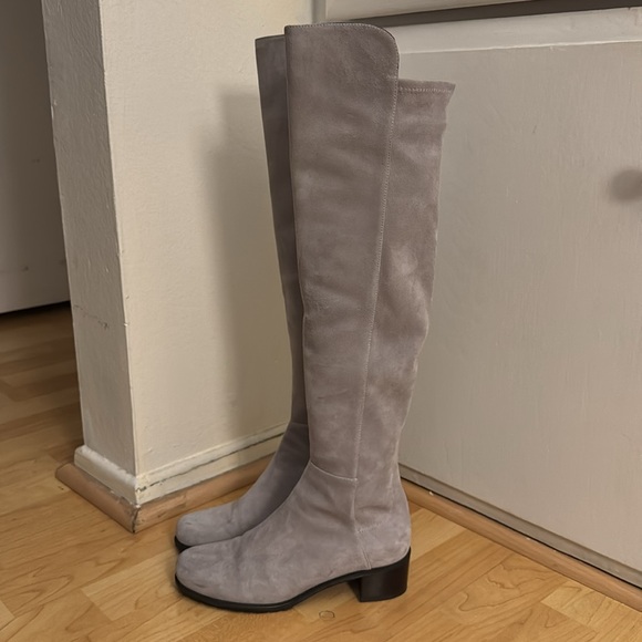 Stuart Weitzman Gray Suede Knee-High Boots